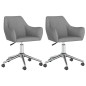 vidaXL Sillas de comedor giratorias 2 unidades tela gris claro vidaXL Sillas de comedor giratorias 2 unidades tela gris claro