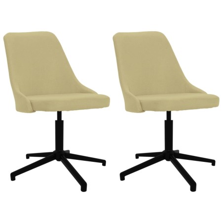 vidaXL Sillas de comedor giratorias 2 unidades tela verde