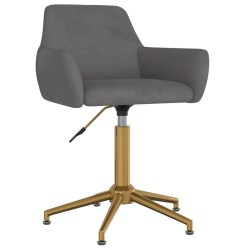 vidaXL Silla de comedor giratoria de terciopelo gris oscuro