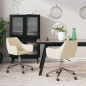 vidaXL Sillas de comedor giratorias 2 unidades tela color crema vidaXL Sillas de comedor giratorias 2 unidades tela color crema