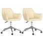 vidaXL Sillas de comedor giratorias 2 unidades tela color crema vidaXL Sillas de comedor giratorias 2 unidades tela color crema