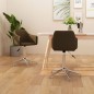 vidaXL Sillas de comedor giratorias 2 unidades tela marrón oscuro vidaXL Sillas de comedor giratorias 2 unidades tela marrón oscuro