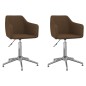 vidaXL Sillas de comedor giratorias 2 unidades tela marrón oscuro vidaXL Sillas de comedor giratorias 2 unidades tela marrón oscuro