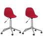 vidaXL Sillas de comedor giratorias 2 unidades tela rojo vino tinto vidaXL Sillas de comedor giratorias 2 unidades tela rojo vino tinto