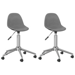 vidaXL Sillas de comedor giratorias 2 unidades tela gris claro
