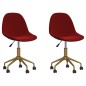 vidaXL Sillas de comedor giratorias 2 unidades terciopelo rojo tinto