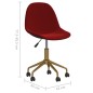 vidaXL Sillas de comedor giratorias 2 unidades terciopelo rojo tinto