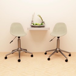 vidaXL Sillas de comedor giratorias 2 unidades tela color crema