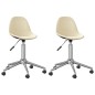 vidaXL Sillas de comedor giratorias 2 unidades tela color crema vidaXL Sillas de comedor giratorias 2 unidades tela color crema