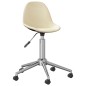 vidaXL Sillas de comedor giratorias 2 unidades tela color crema vidaXL Sillas de comedor giratorias 2 unidades tela color crema