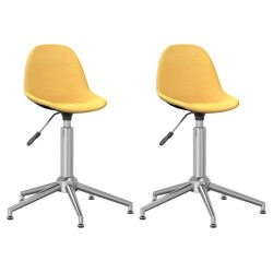 vidaXL Sillas de comedor giratorias 2 unidades tela amarillo mostaza
