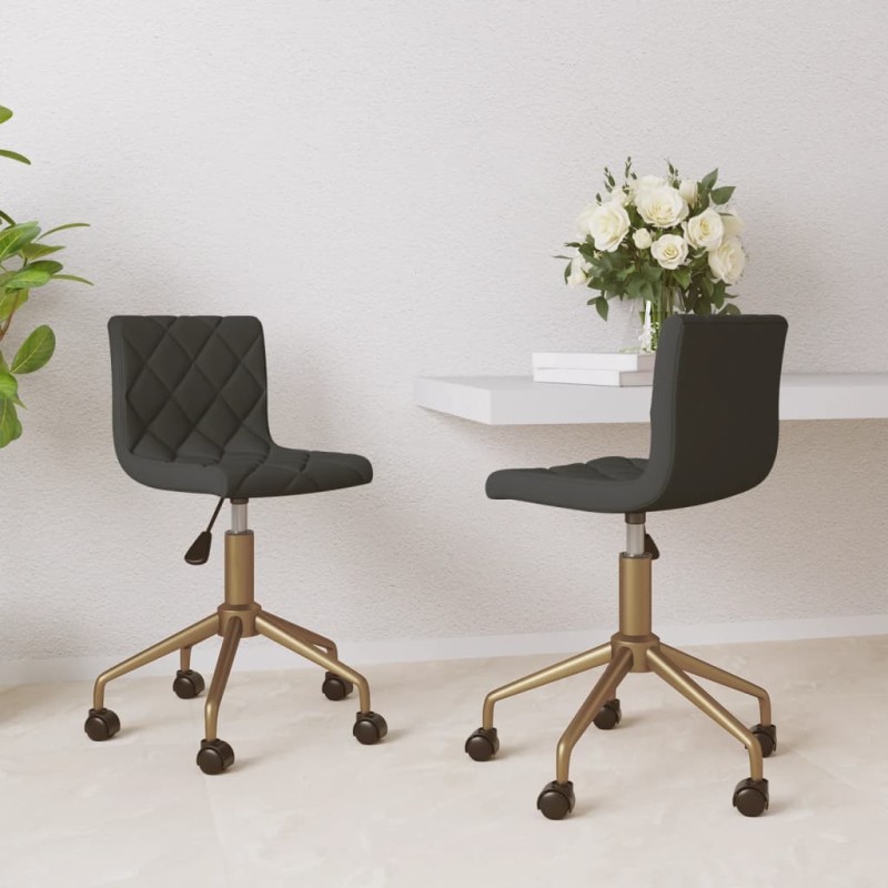 vidaXL Sillas de comedor giratorias 2 unidades terciopelo gris oscuro vidaXL Sillas de comedor giratorias 2 unidades terciopelo gris oscuro