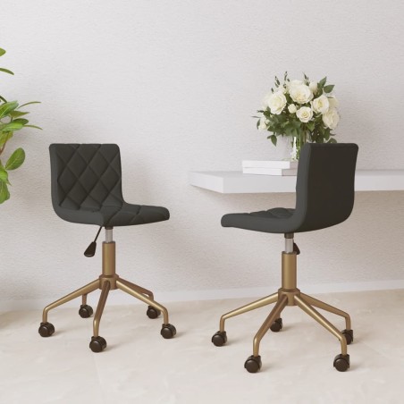 vidaXL Sillas de comedor giratorias 2 unidades terciopelo gris oscuro