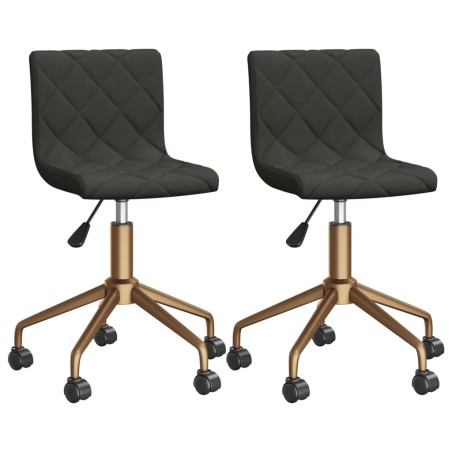 vidaXL Sillas de comedor giratorias 2 unidades terciopelo gris oscuro