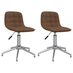vidaXL Sillas de comedor giratorias 2 unidades tela marrón