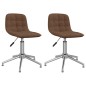vidaXL Sillas de comedor giratorias 2 unidades tela marrón vidaXL Sillas de comedor giratorias 2 unidades tela marrón