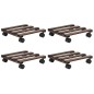 vidaXL Soporte con ruedas para macetas madera 4 uds cedro 25x25 cm vidaXL Soporte con ruedas para macetas madera 4 uds cedro 25x25 cm