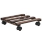 vidaXL Soporte con ruedas para macetas madera 4 uds cedro 25x25 cm vidaXL Soporte con ruedas para macetas madera 4 uds cedro 25x25 cm