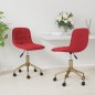 vidaXL Sillas de comedor giratorias 2 unidades terciopelo rojo tinto vidaXL Sillas de comedor giratorias 2 unidades terciopelo rojo tinto