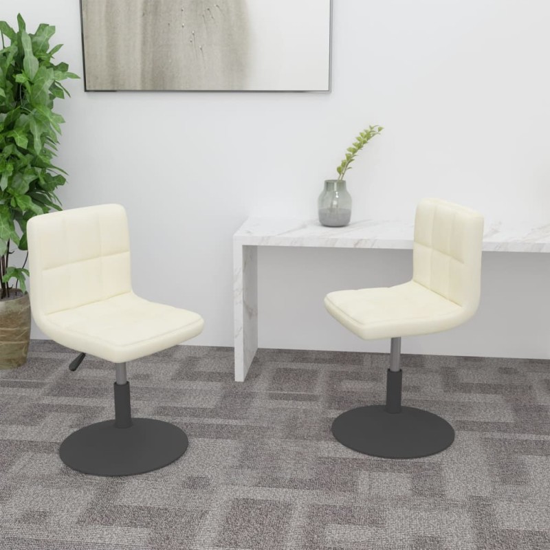 vidaXL Sillas de comedor giratorias 2 uds terciopelo crema vidaXL Sillas de comedor giratorias 2 uds terciopelo crema