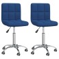 vidaXL Sillas de comedor giratorias 2 unidades tela azul