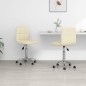 vidaXL Sillas de comedor giratorias 2 unidades tela color crema vidaXL Sillas de comedor giratorias 2 unidades tela color crema