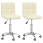 vidaXL Sillas de comedor giratorias 2 unidades tela color crema vidaXL Sillas de comedor giratorias 2 unidades tela color crema
