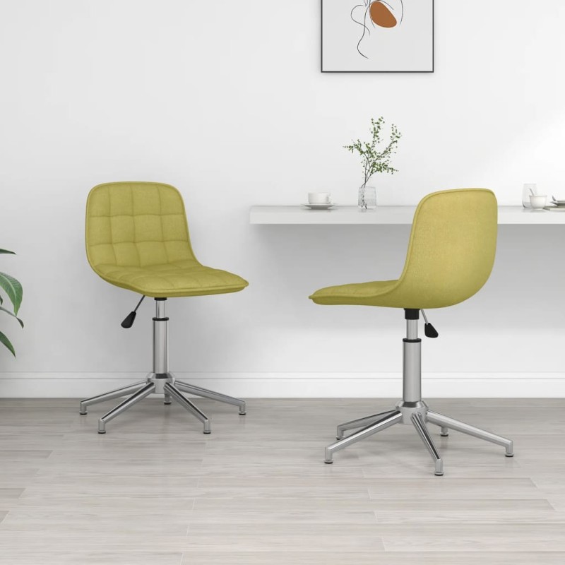 vidaXL Sillas de comedor giratorias 2 unidades tela verde