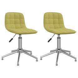 vidaXL Sillas de comedor giratorias 2 unidades tela verde