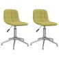vidaXL Sillas de comedor giratorias 2 unidades tela verde
