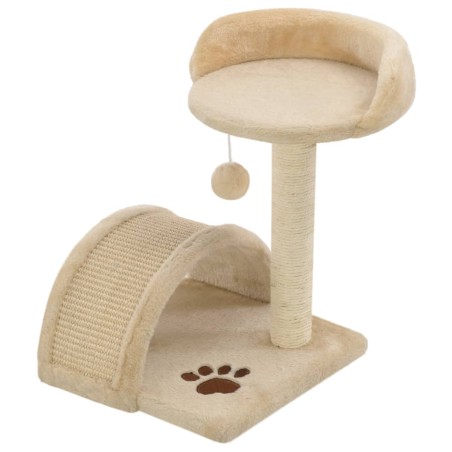 vidaXL Rascador para gatos con poste de sisal 40 cm beige y marrón