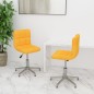 vidaXL Sillas de comedor giratorias 2 unidades tela amarillo mostaza vidaXL Sillas de comedor giratorias 2 unidades tela amarillo mostaza