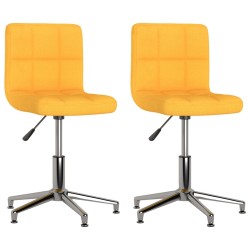 vidaXL Sillas de comedor giratorias 2 unidades tela amarillo mostaza