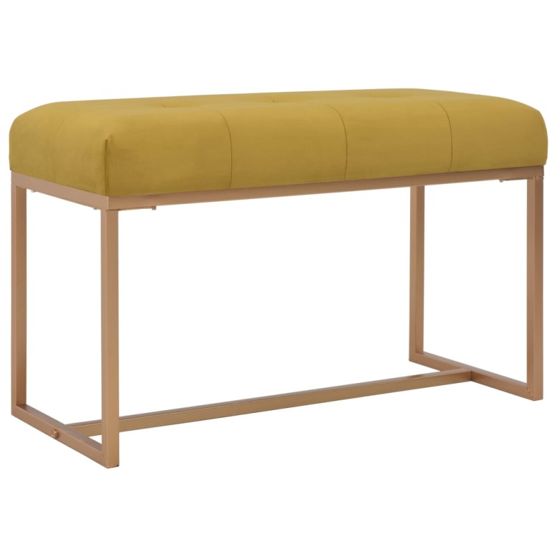 vidaXL Banco 80 cm terciopelo mostaza vidaXL Banco 80 cm terciopelo mostaza