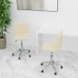 vidaXL Sillas de comedor giratorias 2 unidades tela color crema vidaXL Sillas de comedor giratorias 2 unidades tela color crema