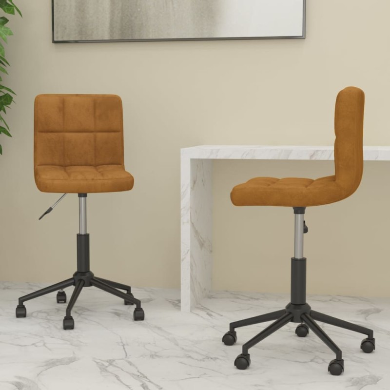 vidaXL Sillas de comedor giratorias 2 unidades terciopelo marrón vidaXL Sillas de comedor giratorias 2 unidades terciopelo marrón