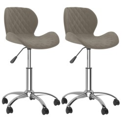 vidaXL Sillas de comedor giratorias 2 uds de terciopelo gris claro