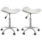 vidaXL Sillas de comedor giratorias 2 unidades cuero sintético blanco vidaXL Sillas de comedor giratorias 2 unidades cuero sintético blanco