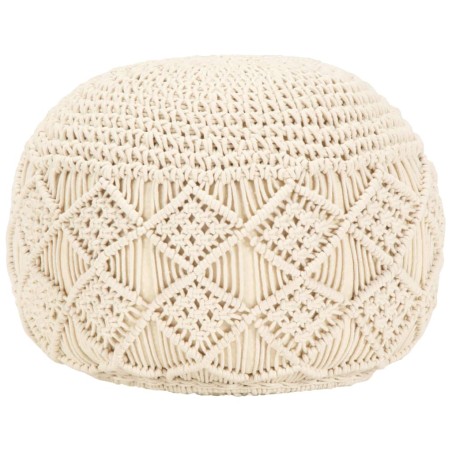 vidaXL Puf de macramé hecho a mano algodón 45x30 cm