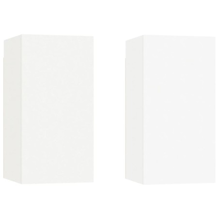 vidaXL Muebles para TV 2 uds madera contrachapada blanco 30,5x30x60 cm