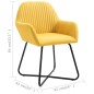 vidaXL Sillas de comedor 2 unidades tela amarillo vidaXL Sillas de comedor 2 unidades tela amarillo
