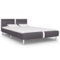vidaXL Cama con LED de cuero sintético gris 140x200 cm vidaXL Cama con LED de cuero sintético gris 140x200 cm