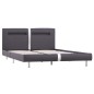 vidaXL Cama con LED de cuero sintético gris 140x200 cm vidaXL Cama con LED de cuero sintético gris 140x200 cm