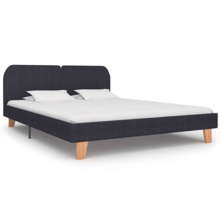 vidaXL Estructura de cama de tela gris oscuro 180x200 cm