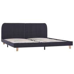 vidaXL Estructura de cama de tela gris oscuro 180x200 cm
