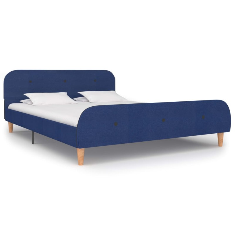 vidaXL Estructura de cama de tela azul 140x200 cm vidaXL Estructura de cama de tela azul 140x200 cm