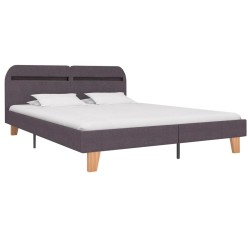 vidaXL Estructura de cama con LED tela gris topo 160x200 cm