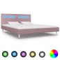 vidaXL Estructura de cama con LED tela rosa 180x200 cm vidaXL Estructura de cama con LED tela rosa 180x200 cm