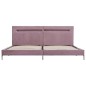 vidaXL Estructura de cama con LED tela rosa 180x200 cm vidaXL Estructura de cama con LED tela rosa 180x200 cm