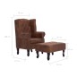 vidaXL Sillón Chesterfield y reposapiés piel de ante artificial marrón vidaXL Sillón Chesterfield y reposapiés piel de ante artificial marrón
